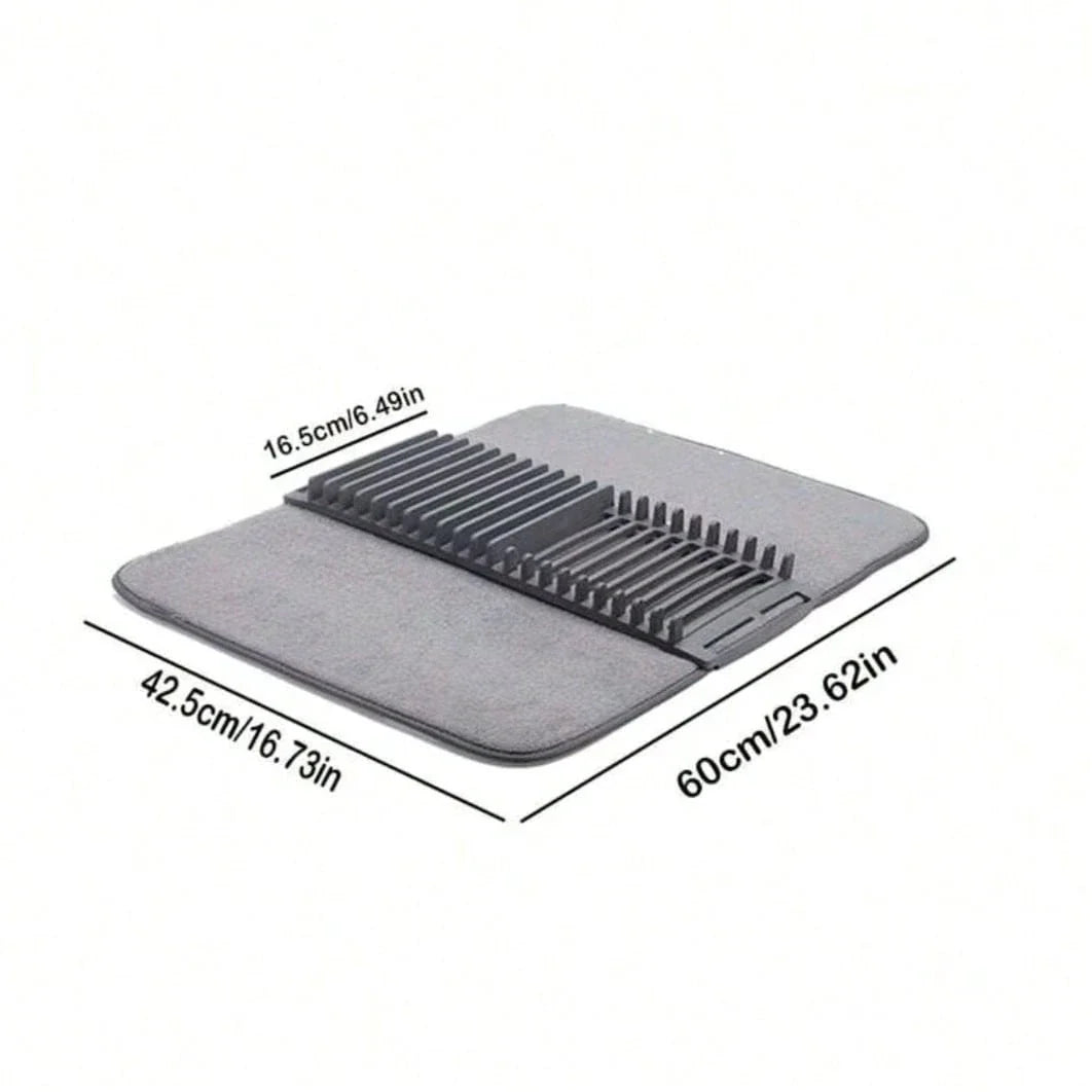 DryEase Dish Drying Rack with Absorbent Mat