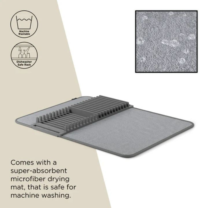 DryEase Dish Drying Rack with Absorbent Mat