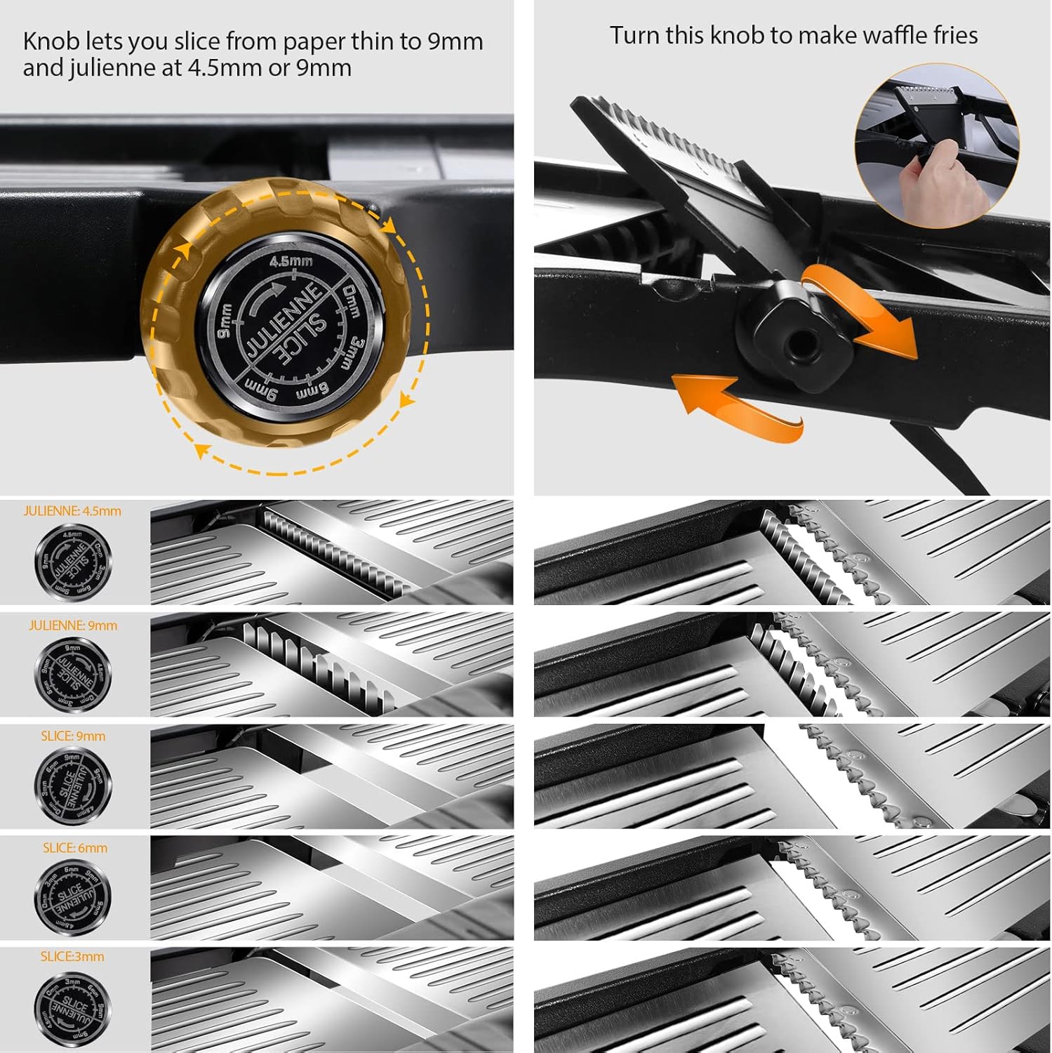 Premium Adjustable Stainless Steel Mandoline Slicer