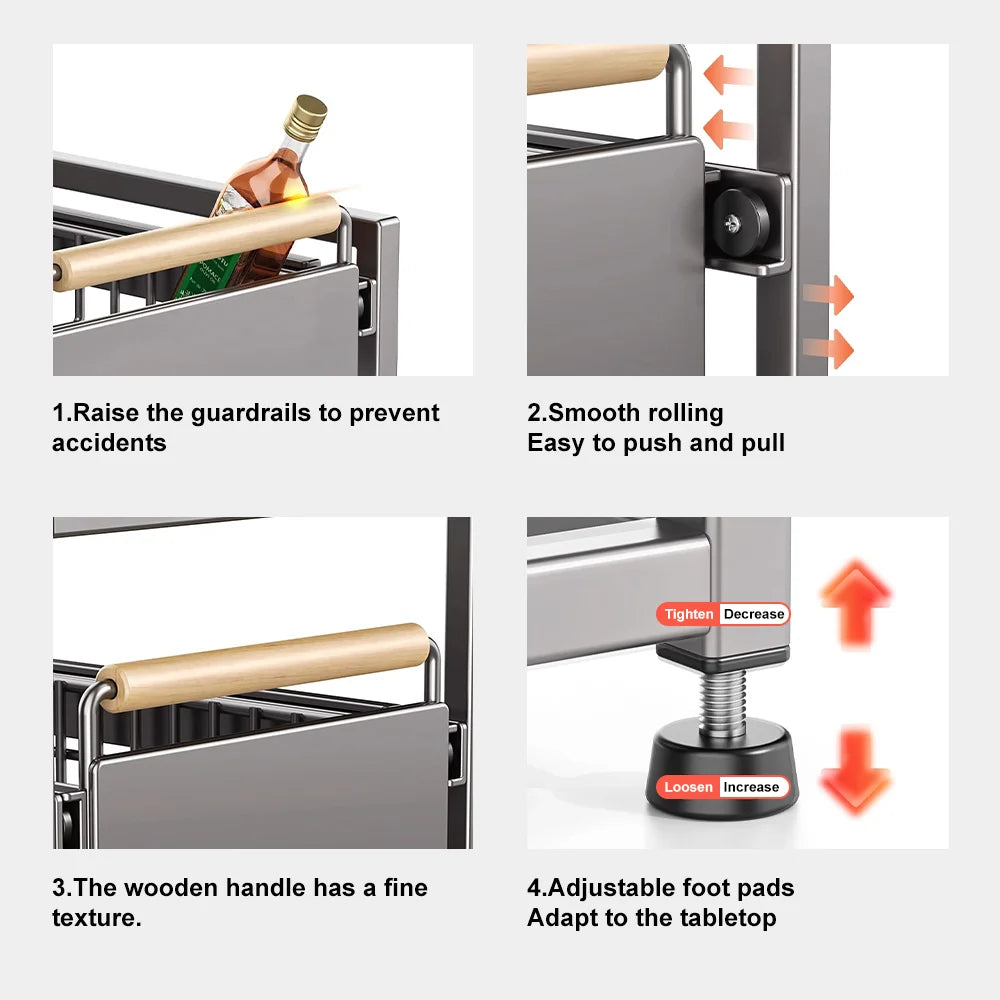 Smooth-Glide 2-Tier Metal Storage Organiser