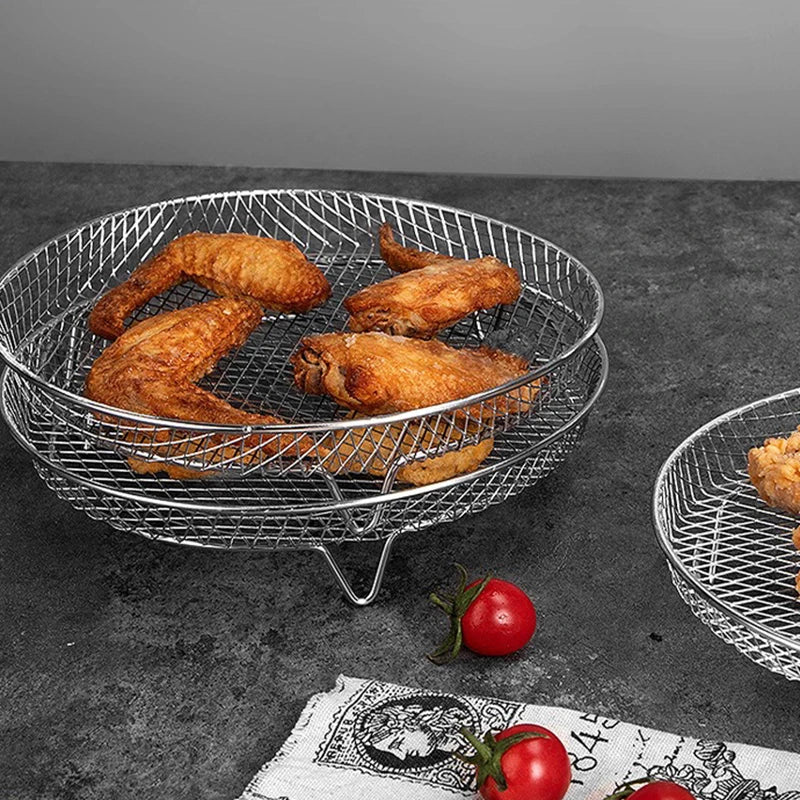 Premium 3-Tier Stackable Air Fryer Rack – Stainless Steel 304