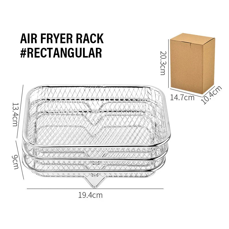 Premium 3-Tier Stackable Air Fryer Rack – Stainless Steel 304