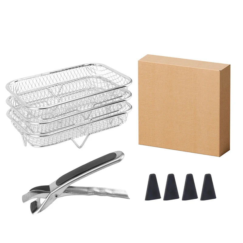 Premium 3-Tier Stackable Air Fryer Rack – Stainless Steel 304