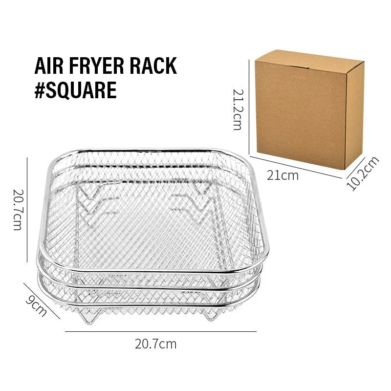 Premium 3-Tier Stackable Air Fryer Rack – Stainless Steel 304