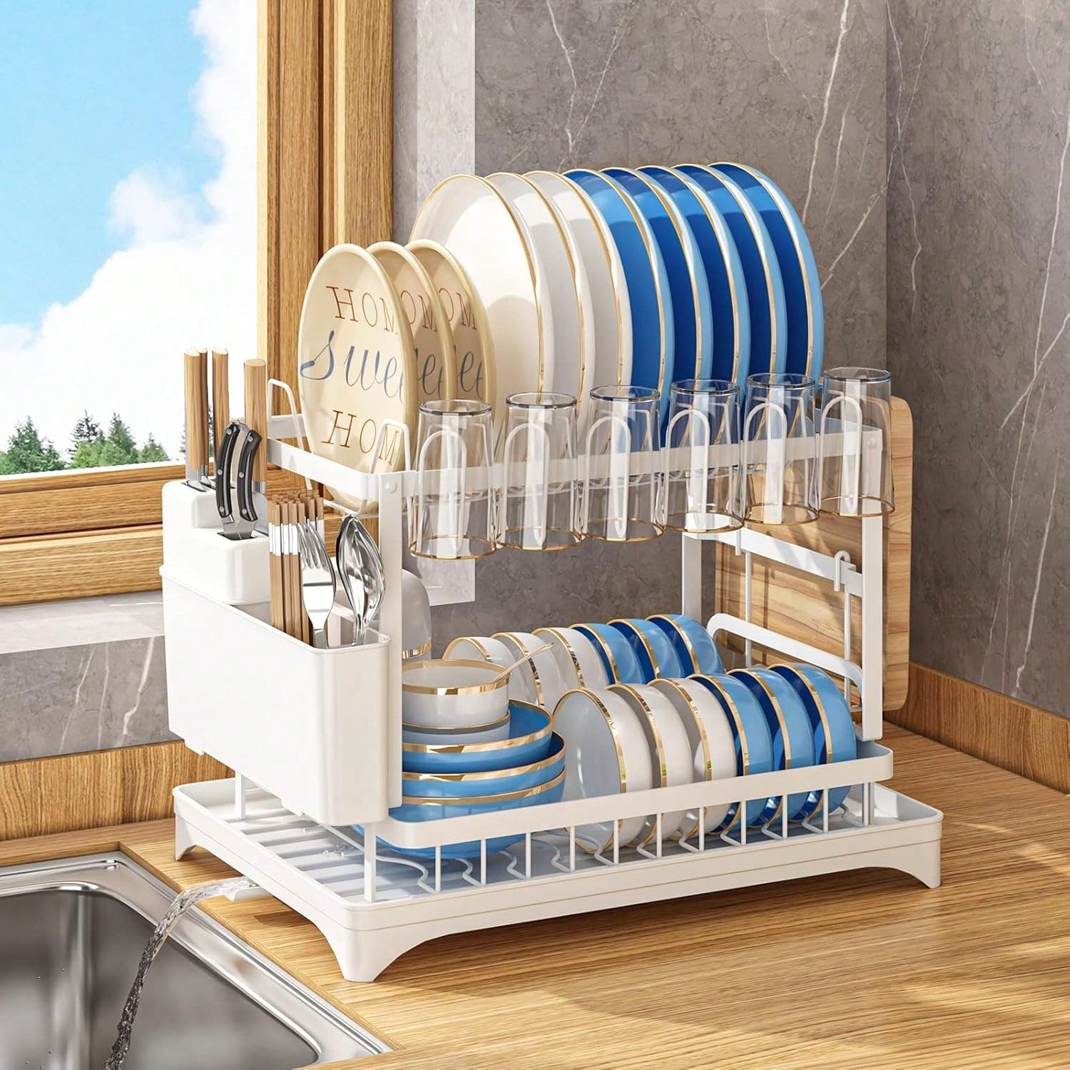 FlowDry™ Premium 2-Tier Dish Rack