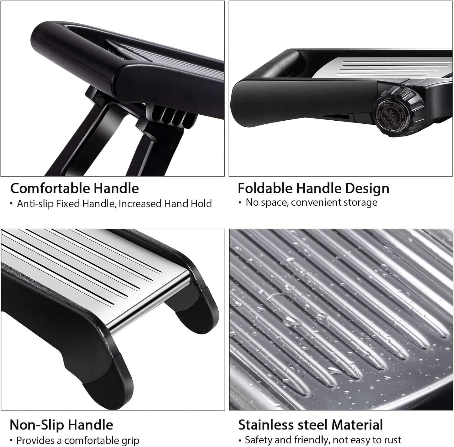 Premium Adjustable Stainless Steel Mandoline Slicer